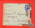 Zensurbrief Belgisch-Kongo 1943. Zensurbrief Leopoldville über Südafrika nach Zürich.