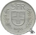 5 Franken 1935 B Tell in hervorragender Qualität