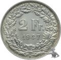 2 Franken 1947 B | Silbermünze in sehr gutem Zustand