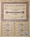 3 uralte Aktien von 1928 (No.: 933-935) - Etablissements de Parfondeval - Action de 100 Francs au Porteur