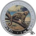 Somalia 100 Shillings 2021 Leopard - 1 Unze Feinsilber Coloriert