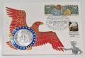 USA 1 Dollar 1987 Silver Eagle - Numisbrief mit Originalbriefmarken aus den USA