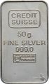 Silberbarren 50 Gramm - Credit Suisse