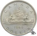 Kanada 1 Dollar 1966 Kanu Grossilbermünze