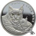 Belarus 20 Rubel 2008 Luchs mit Jungen 1 Unze Feinsilber