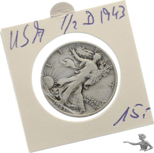 USA 1/2 Dollar 1943 Silber