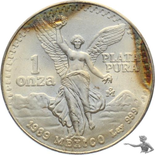 1 Unze Feinsilber - Mexiko 1989 Libertad - Patina