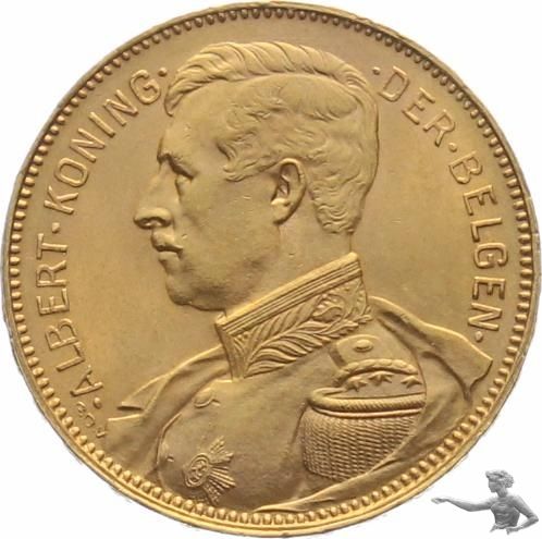 Belgien 20 Francs 1914 Gold Albert